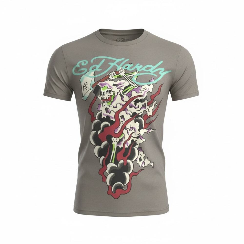 Ed Hardy Skull Graphic T Shirt Y2K Streetwear NWT Large